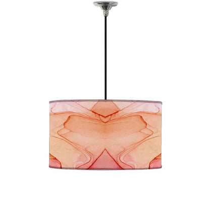 Ceiling Lamp Hanging Drum Lampshade - Pink Golden Ink Watercolor Nutcase