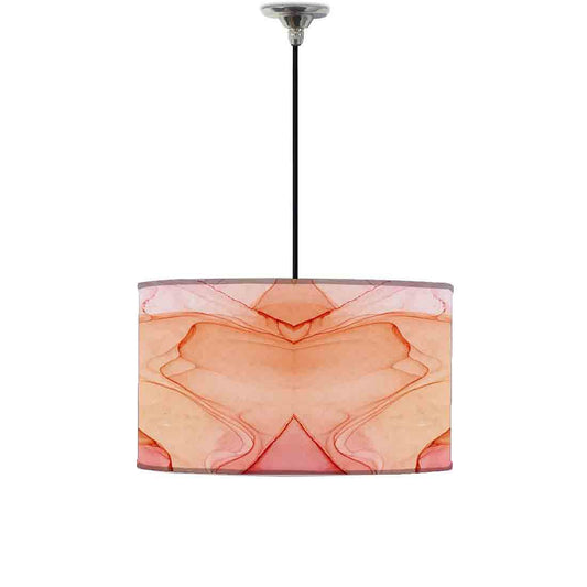 Ceiling Lamp Hanging Drum Lampshade - Pink Golden Ink Watercolor Nutcase