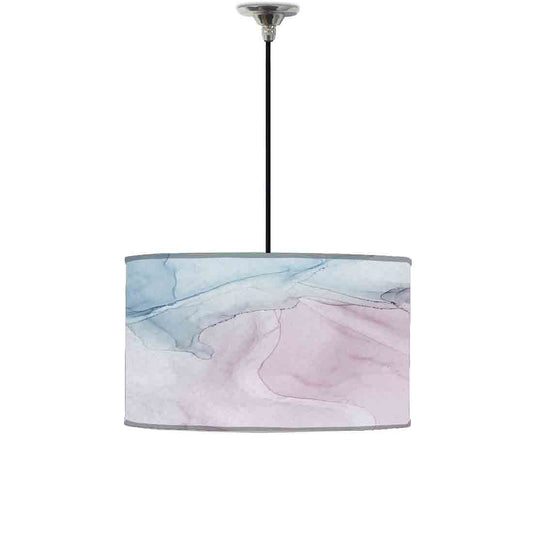Ceiling Lamp Hanging Drum Lampshade - Gray Purple Ink Watercolor Nutcase
