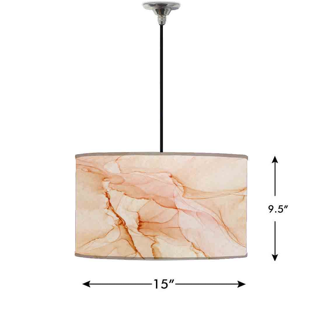 Ceiling Lamp Hanging Drum Lampshade - Brown Ink Watercolor Nutcase