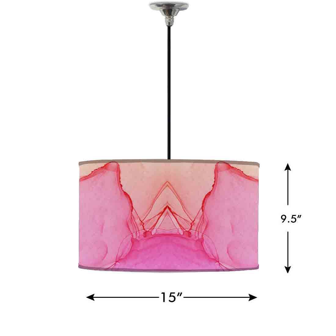 Ceiling Lamp Hanging Drum Lampshade - Pink Purple Yellow Ink Watercolor Nutcase
