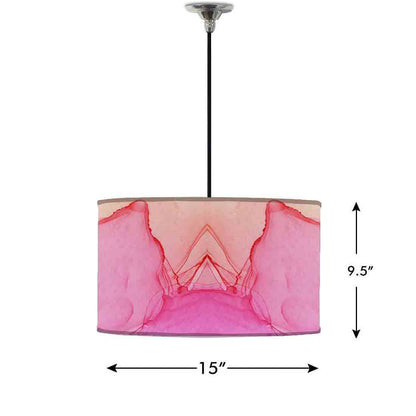 Ceiling Lamp Hanging Drum Lampshade - Pink Purple Yellow Ink Watercolor Nutcase