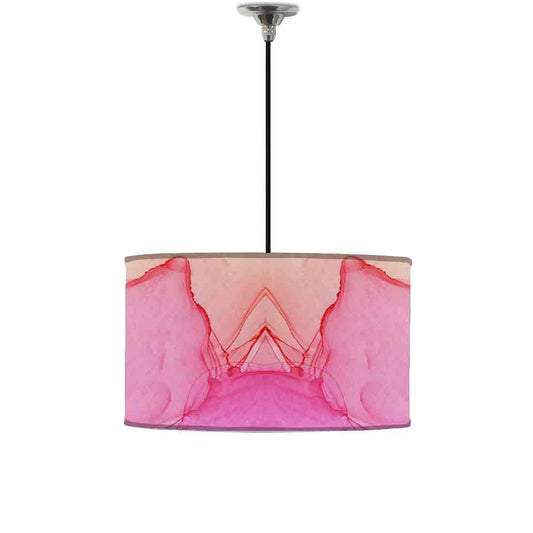 Ceiling Lamp Hanging Drum Lampshade - Pink Purple Yellow Ink Watercolor Nutcase