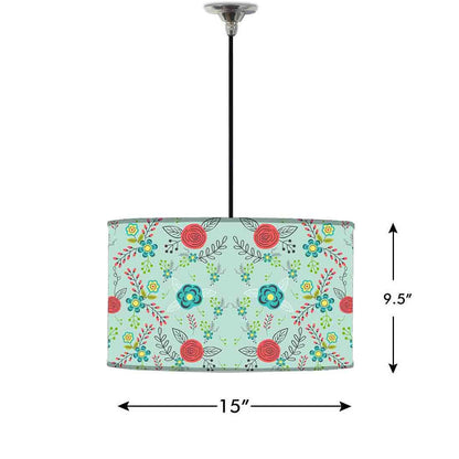 Ceiling Lamp Hanging Drum Lampshade - Floral Branches Spring Collection Nutcase