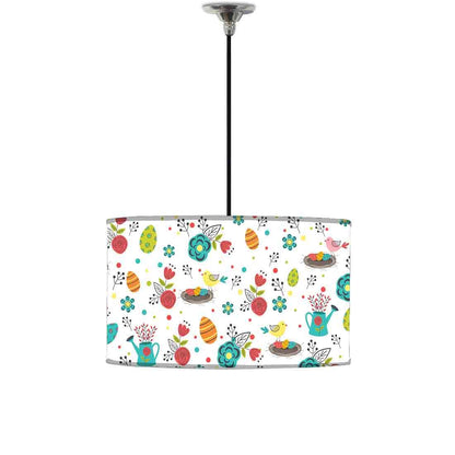 Ceiling Lamp Hanging Drum Lampshade - Colorful Eggs Bird Nutcase