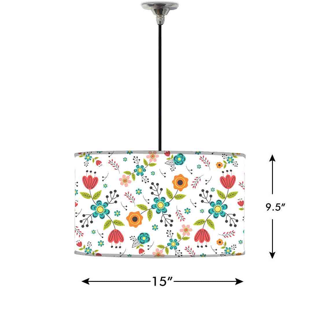Ceiling Lamp Hanging Drum Lampshade - Colorful Flower Collection Nutcase