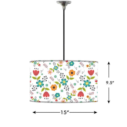 Ceiling Lamp Hanging Drum Lampshade - Colorful Flower Collection Nutcase