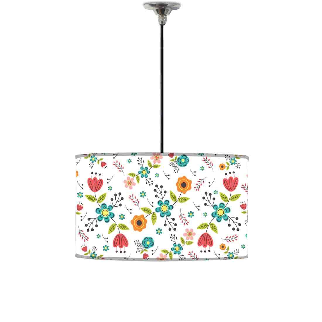 Ceiling Lamp Hanging Drum Lampshade - Colorful Flower Collection Nutcase