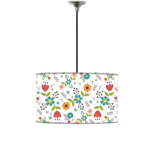 Ceiling Lamp Hanging Drum Lampshade - Colorful Flower Collection Nutcase