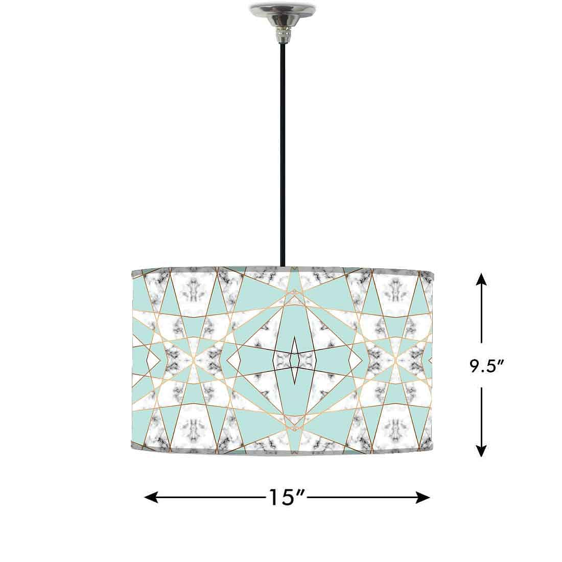Ceiling Lamp Hanging Drum Lampshade - Green Marble Pastle Nutcase