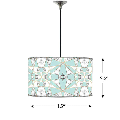 Ceiling Lamp Hanging Drum Lampshade - Green Marble Pastle Nutcase