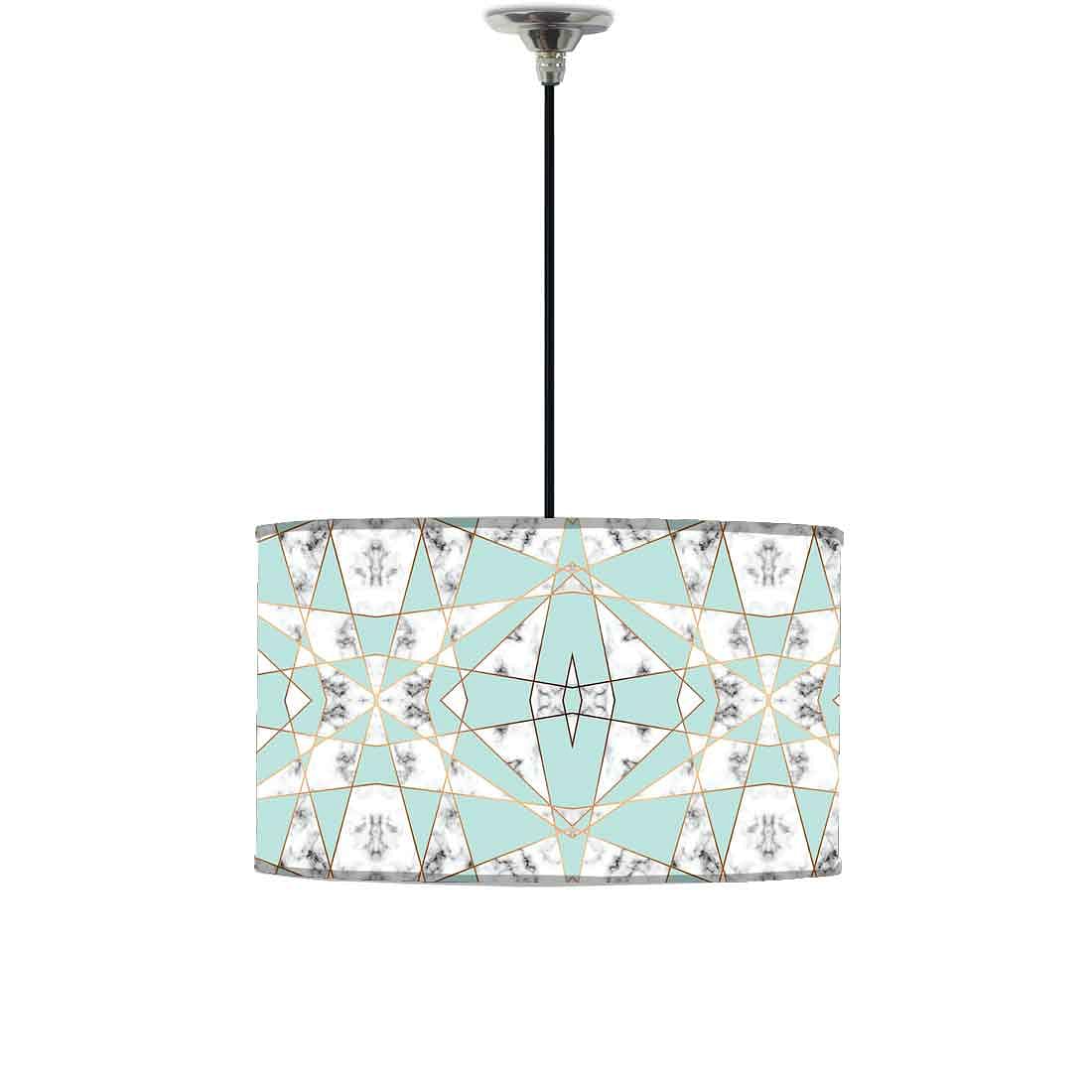 Ceiling Lamp Hanging Drum Lampshade - Green Marble Pastle Nutcase