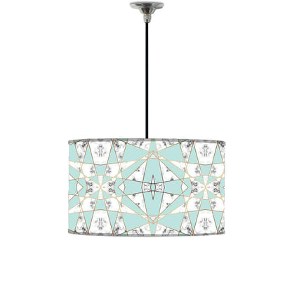 Ceiling Lamp Hanging Drum Lampshade - Green Marble Pastle Nutcase