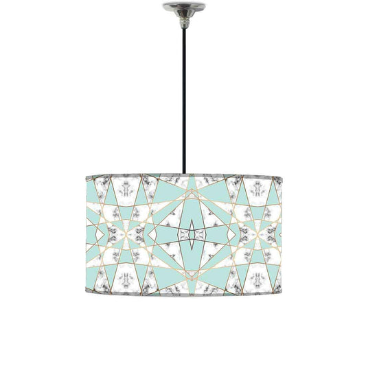 Ceiling Lamp Hanging Drum Lampshade - Green Marble Pastle Nutcase