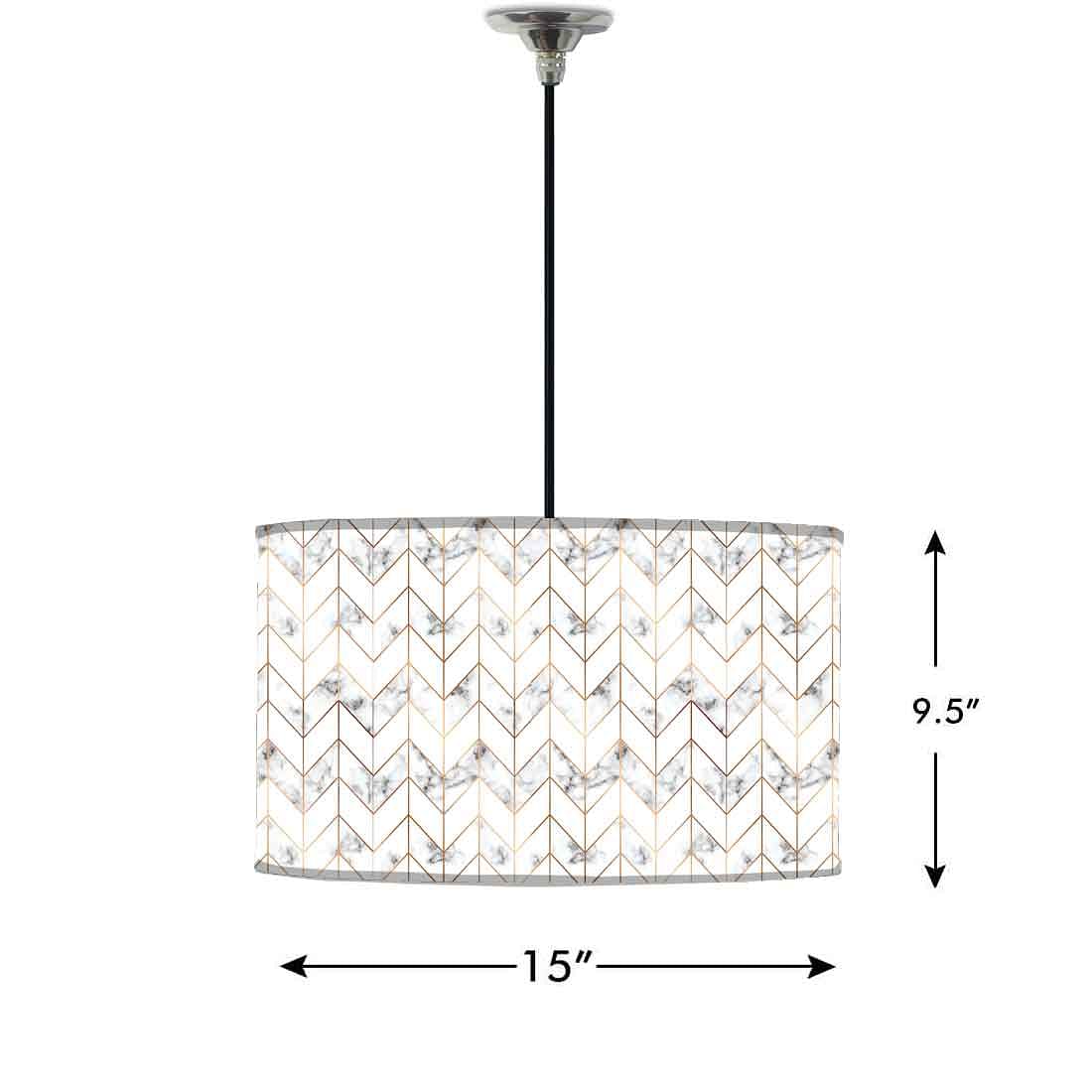 Ceiling Lamp Hanging Drum Lampshade - Marble Pastle Designer Nutcase