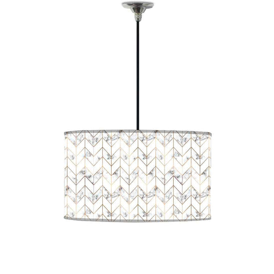 Ceiling Lamp Hanging Drum Lampshade - Marble Pastle Designer Nutcase