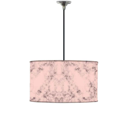 Ceiling Lamp Hanging Drum Lampshade - Peach Color Designer Marble Pastle Nutcase
