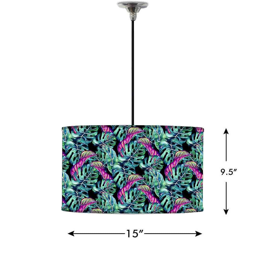 Ceiling Lamp Hanging Drum Lampshade - Multi Color Leaf Nutcase