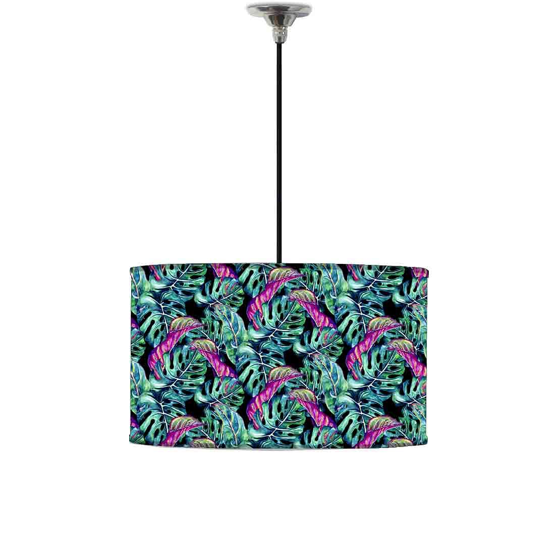 Ceiling Lamp Hanging Drum Lampshade - Multi Color Leaf Nutcase