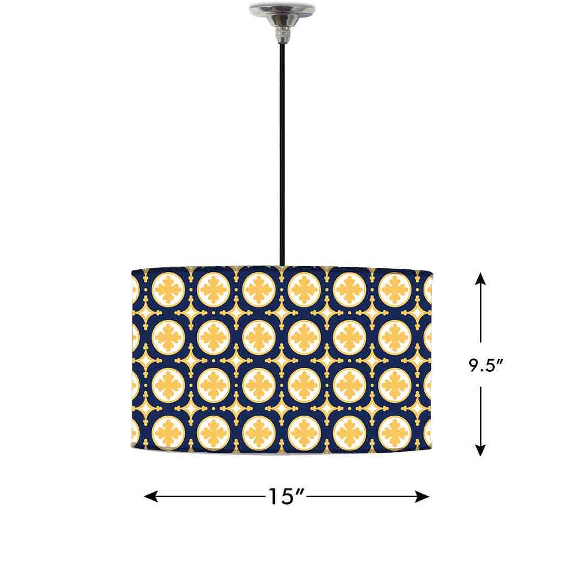 Ceiling Lamp Hanging Drum Lampshade - Yellow Circle Nutcase