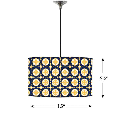 Ceiling Lamp Hanging Drum Lampshade - Yellow Circle Nutcase