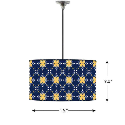 Ceiling Lamp Hanging Drum Lampshade - Blue Yellow Design Nutcase