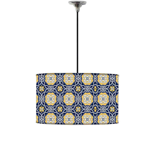 Ceiling Lamp Hanging Drum Lampshade - Floral Spanish Pattern Nutcase