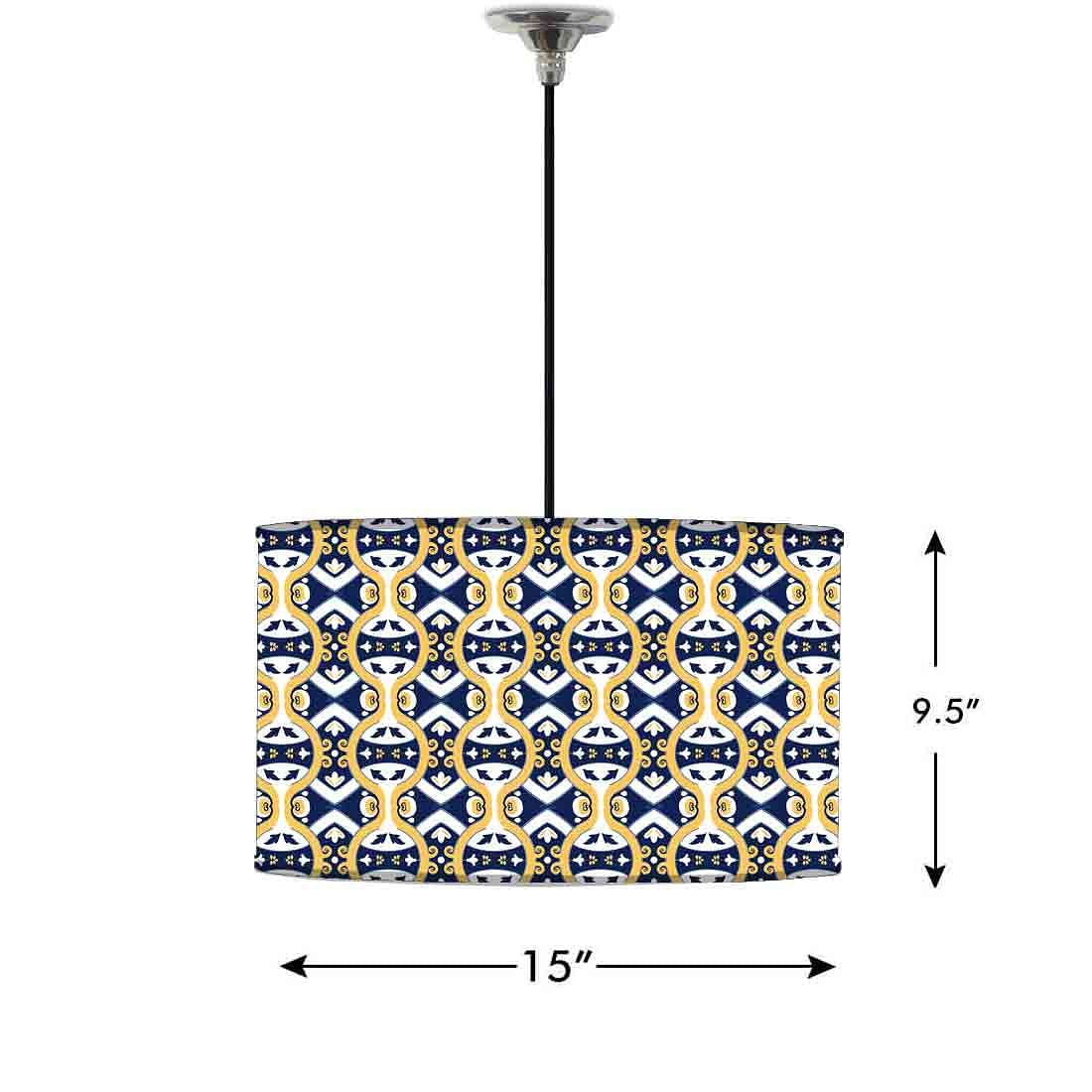 Ceiling Lamp Hanging Drum Lampshade - Spanish Tiles Pattern Nutcase