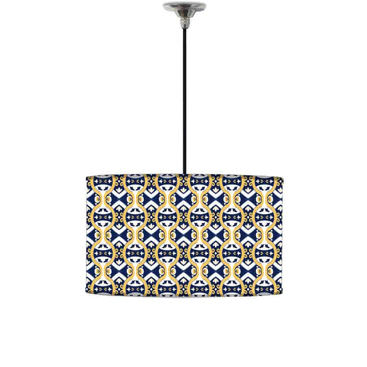 Ceiling Lamp Hanging Drum Lampshade - Spanish Tiles Pattern Nutcase