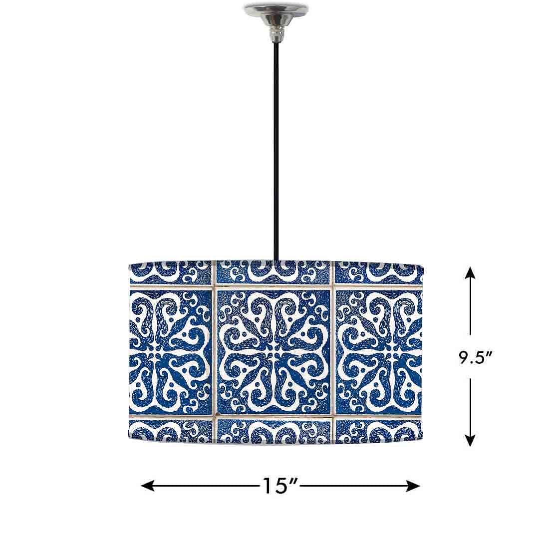 Ceiling Lamp Hanging Drum Lampshade - Tiles Pattern Nutcase