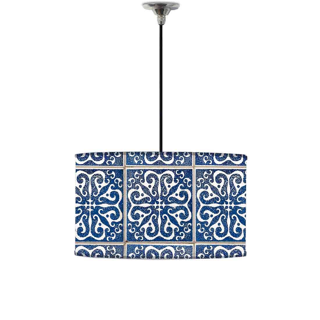 Ceiling Lamp Hanging Drum Lampshade - Tiles Pattern Nutcase
