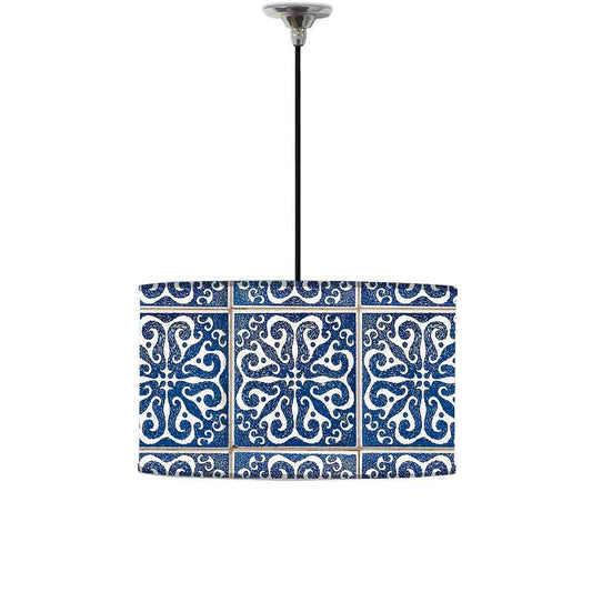 Ceiling Lamp Hanging Drum Lampshade - Tiles Pattern Nutcase