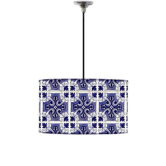 Ceiling Lamp Hanging Drum Lampshade - Blue Lace Nutcase