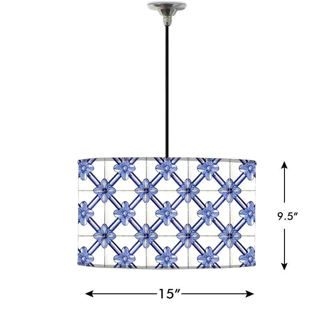 Ceiling Lamp Hanging Drum Lampshade - Portuguese Checks Nutcase