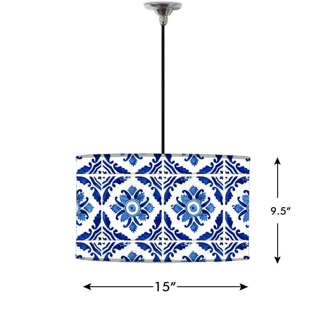 Ceiling Lamp Hanging Drum Lampshade - Floral Art Nutcase