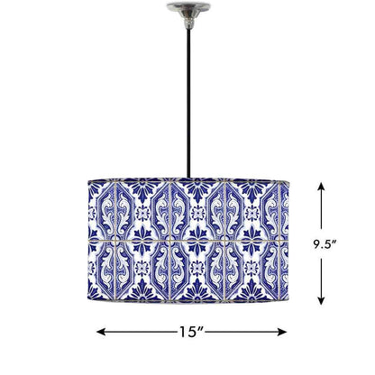 Ceiling Lamp Hanging Drum Lampshade - Beautiful Spanish Tiles Nutcase