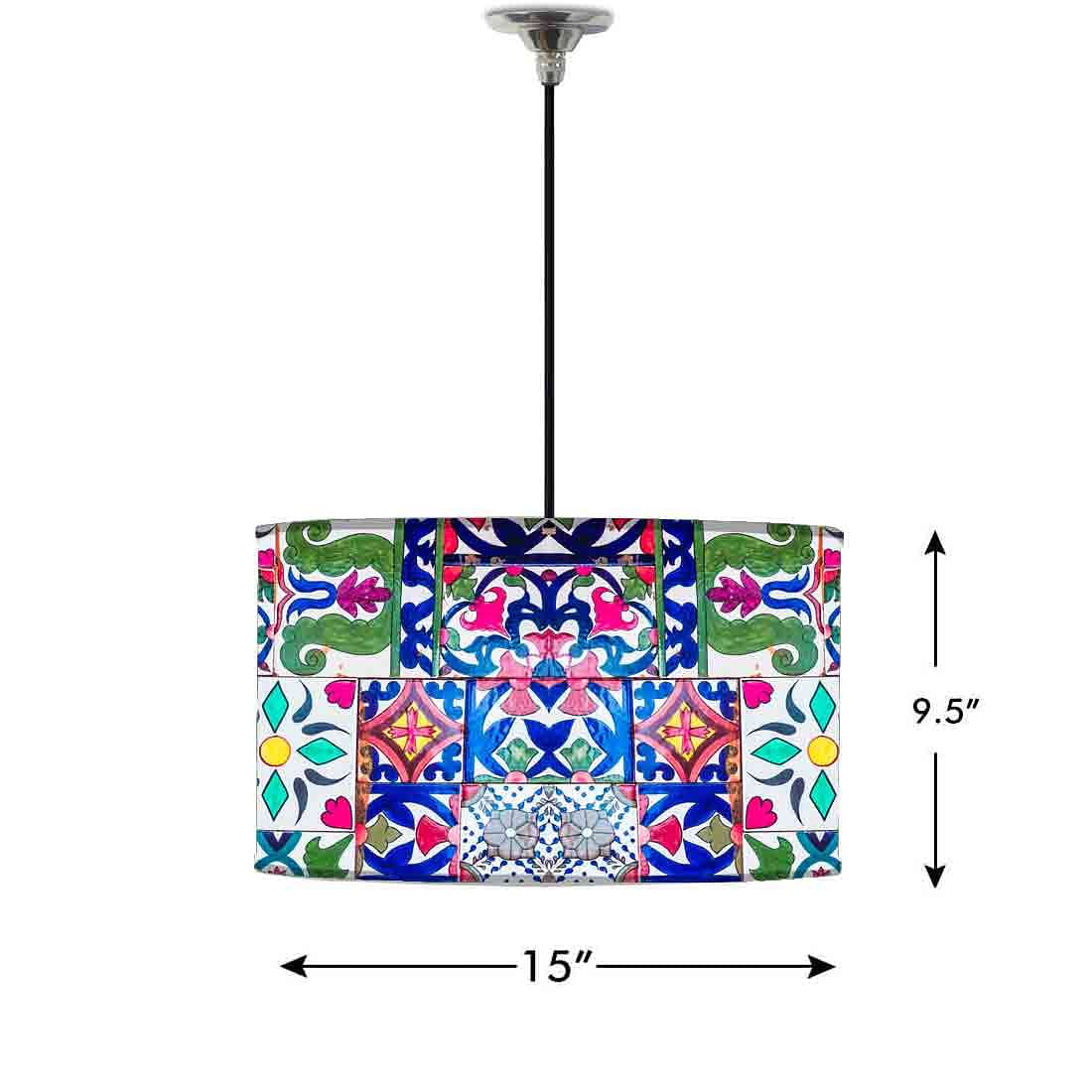 Ceiling Lamp Hanging Drum Lampshade - Retro Pattern Nutcase