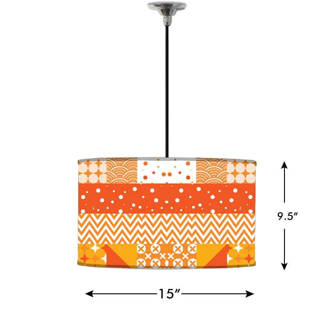 Ceiling Lamp Hanging Drum Lampshade - Pattern Orange Nutcase