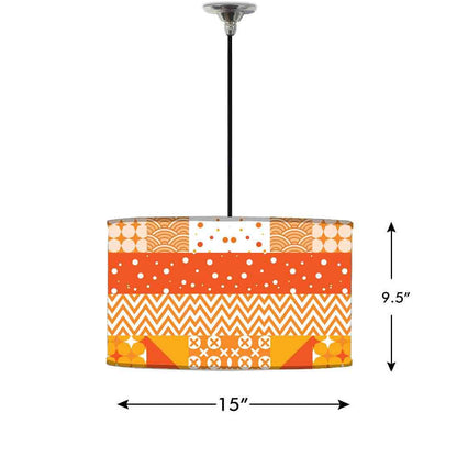 Ceiling Lamp Hanging Drum Lampshade - Pattern Orange Nutcase