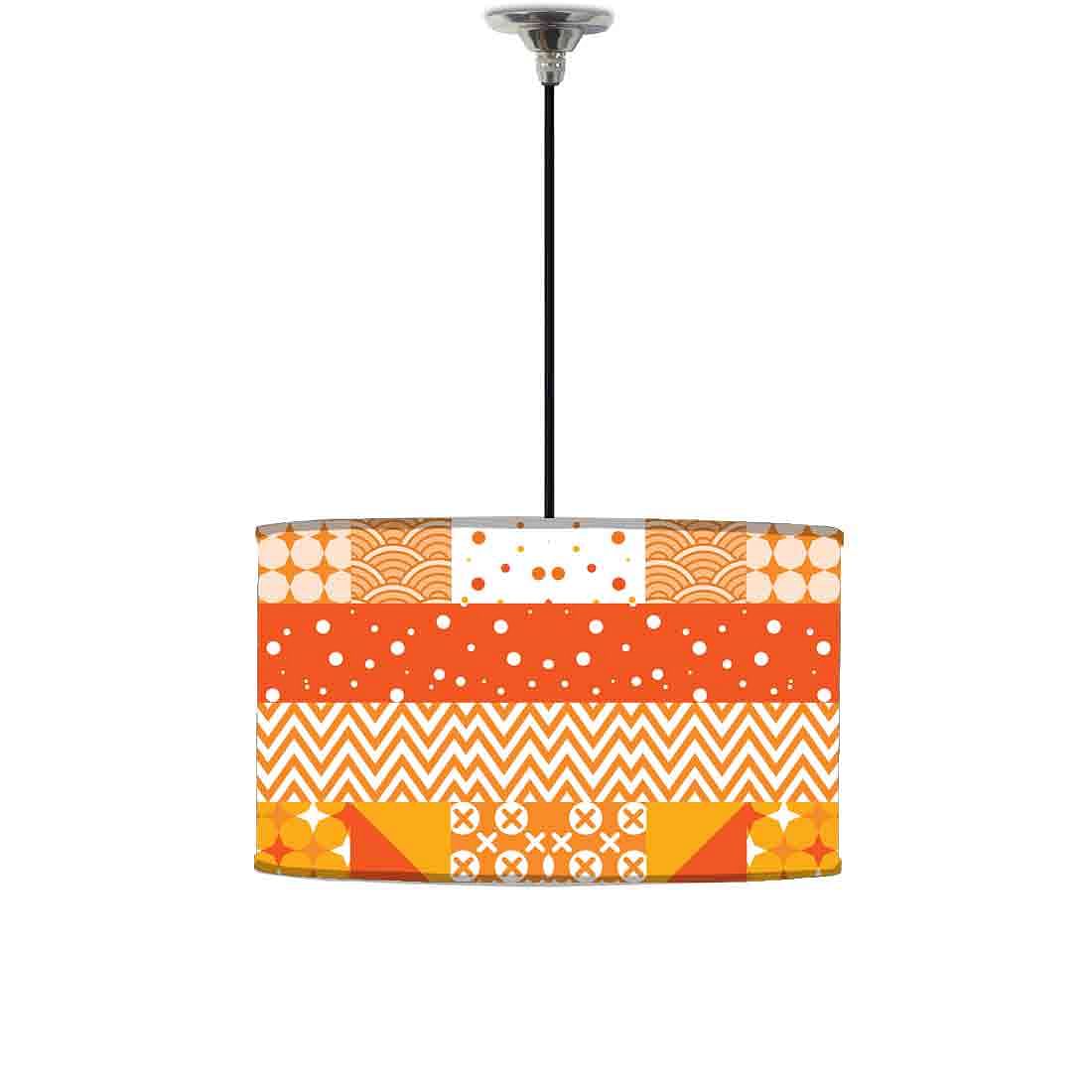 Ceiling Lamp Hanging Drum Lampshade - Pattern Orange Nutcase