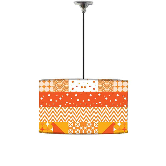 Ceiling Lamp Hanging Drum Lampshade - Pattern Orange Nutcase