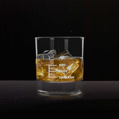 Whiskey Glasses Liquor Glass-  Anniversary Birthday Gift Funny Gifts for Husband Bf - DHAKKAN DUDE BRO