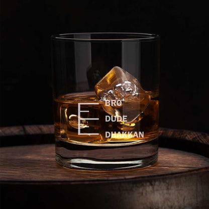 Whiskey Glasses Liquor Glass-  Anniversary Birthday Gift Funny Gifts for Husband Bf - DHAKKAN DUDE BRO