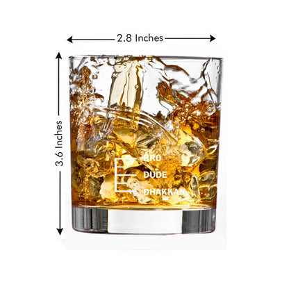 Whiskey Glasses Liquor Glass-  Anniversary Birthday Gift Funny Gifts for Husband Bf - DHAKKAN DUDE BRO