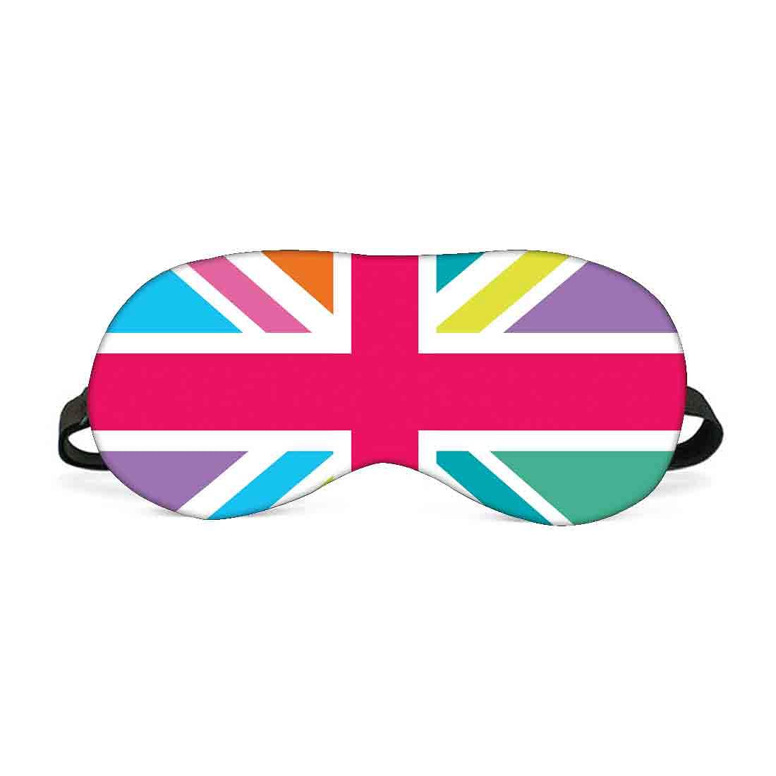 Designer Travel Eye Mask for Sleeping - Flag of UK Multicolor - Made in India Nutcase