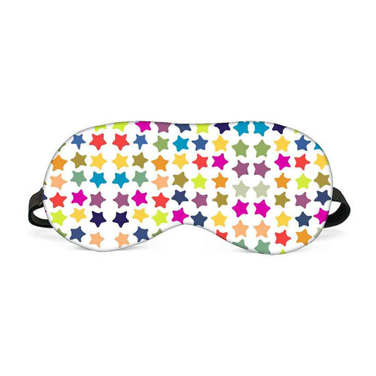 Designer Travel Eye Mask for Sleeping - Multicolor Stars - Made in India Nutcase