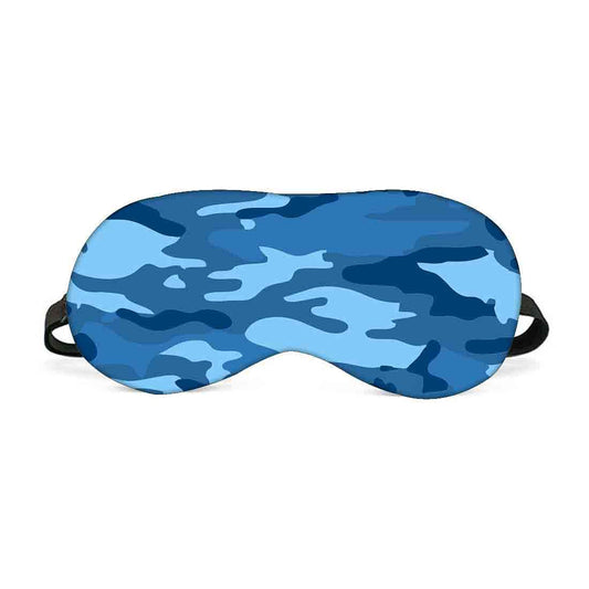 Designer Travel Eye Mask for Sleeping - Army Camo Blue - Made in India Nutcase