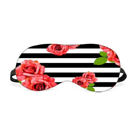 Designer Travel Eye Mask for Sleeping - Flowers with Lines - Made in India Nutcase