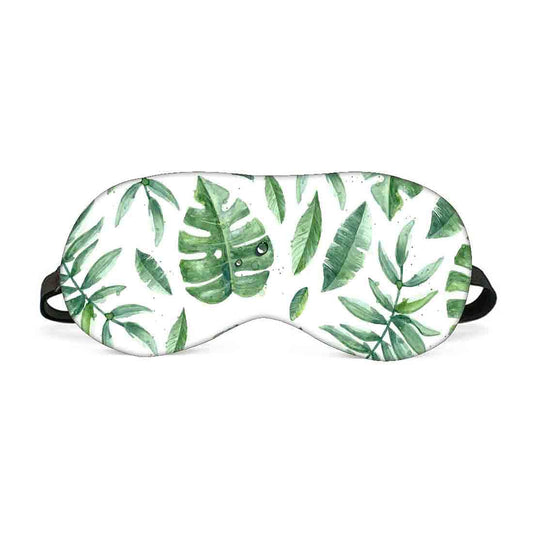 Designer Travel Eye Mask for Sleeping - Leaves with Drops - Made in India Nutcase