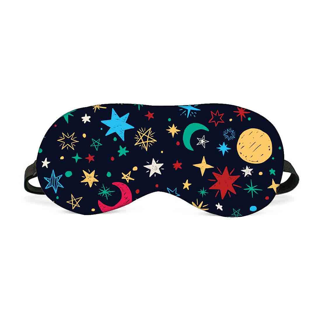 Designer Travel Eye Mask for Sleeping - Moon and Stars - Made in India Nutcase